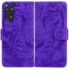 For Xiaomi Redmi Note 11 Overseas Version / Redmi Note 11S Tiger Embossing Pattern Horizontal Flip Leather Phone Case(Purple) - 1