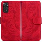 For Xiaomi Redmi Note 11 Overseas Version / Redmi Note 11S Tiger Embossing Pattern Horizontal Flip Leather Phone Case(Red) - 1