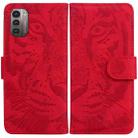 For Nokia G21 / G11 Tiger Embossing Pattern Horizontal Flip Leather Phone Case(Red) - 1