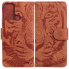 For ZTE Blade A52 Tiger Embossing Pattern Horizontal Flip Leather Phone Case(Brown) - 1