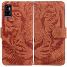 For ZTE Blade A72 / V40 Vita Tiger Embossing Pattern Horizontal Flip Leather Phone Case(Brown) - 1