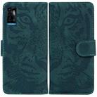 For ZTE Blade A72 / V40 Vita Tiger Embossing Pattern Horizontal Flip Leather Phone Case(Green) - 1