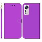 For Xiaomi 12 / 12X Imitated Mirror Surface Horizontal Flip Leather Phone Case(Purple) - 1
