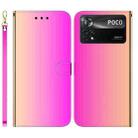 For Xiaomi Poco X4 Pro 5G Imitated Mirror Surface Horizontal Flip Leather Phone Case(Gradient Color) - 1