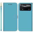 For Xiaomi Poco X4 Pro 5G Imitated Mirror Surface Horizontal Flip Leather Phone Case(Blue) - 1