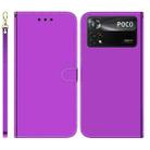 For Xiaomi Poco X4 Pro 5G Imitated Mirror Surface Horizontal Flip Leather Phone Case(Purple) - 1