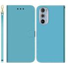 For Motorola Edge 30 Pro Imitated Mirror Surface Horizontal Flip Leather Phone Case(Blue) - 1