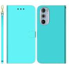 For Motorola Edge 30 Pro Imitated Mirror Surface Horizontal Flip Leather Phone Case(Mint Green) - 1