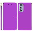 For Motorola Edge 30 Pro Imitated Mirror Surface Horizontal Flip Leather Phone Case(Purple) - 1