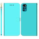 For Motorola Moto G22 Imitated Mirror Surface Horizontal Flip Leather Phone Case(Mint Green) - 1