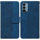 For OnePlus Nord N200 5G Geometric Embossed Leather Phone Case(Blue) - 1