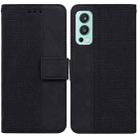 For OnePlus Nord 2 5G Geometric Embossed Leather Phone Case(Black) - 1