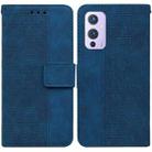 For OnePlus 9 Geometric Embossed Leather Phone Case(Blue) - 1