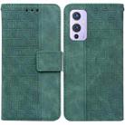 For OnePlus 9 Geometric Embossed Leather Phone Case(Green) - 1