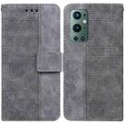 For OnePlus 9 Pro Geometric Embossed Leather Phone Case(Grey) - 1