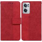 For OnePlus Nord CE 2 5G Geometric Embossed Leather Phone Case(Red) - 1