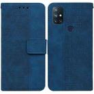 For OnePlus Nord N10 5G Geometric Embossed Leather Phone Case(Blue) - 1