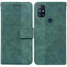 For OnePlus Nord N10 5G Geometric Embossed Leather Phone Case(Green) - 1