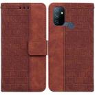 For OnePlus Nord N100 Geometric Embossed Leather Phone Case(Brown) - 1