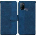 For OnePlus Nord N100 Geometric Embossed Leather Phone Case(Blue) - 1