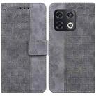 For OnePlus 10 Pro 5G Geometric Embossed Leather Phone Case(Grey) - 1