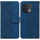 For OnePlus 10 Pro 5G Geometric Embossed Leather Phone Case(Blue) - 1
