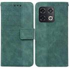 For OnePlus 10 Pro 5G Geometric Embossed Leather Phone Case(Green) - 1