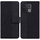 For OnePlus 10 Pro 5G Geometric Embossed Leather Phone Case(Black) - 1