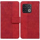 For OnePlus 10 Pro 5G Geometric Embossed Leather Phone Case(Red) - 1