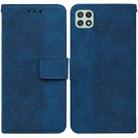 For Samsung Galaxy A22 5G Geometric Embossed Leather Phone Case(Blue) - 1