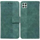 For Samsung Galaxy A22 5G Geometric Embossed Leather Phone Case(Green) - 1