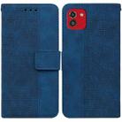For Samsung Galaxy A03 164mm Geometric Embossed Leather Phone Case(Blue) - 1