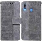 For Samsung Galaxy A40 Geometric Embossed Leather Phone Case(Grey) - 1