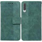 For Samsung Galaxy A50 / A30s / A50s Geometric Embossed Leather Phone Case(Green) - 1