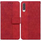 For Samsung Galaxy A50 / A30s / A50s Geometric Embossed Leather Phone Case(Red) - 1