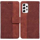 For Samsung Galaxy A53 5G Geometric Embossed Leather Phone Case(Brown) - 1