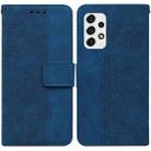 For Samsung Galaxy A73 5G Geometric Embossed Leather Phone Case(Blue) - 1