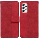 For Samsung Galaxy A73 5G Geometric Embossed Leather Phone Case(Red) - 1