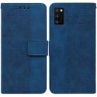 For Samsung Galaxy A41 Geometric Embossed Leather Phone Case(Blue) - 1