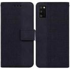 For Samsung Galaxy A41 Geometric Embossed Leather Phone Case(Black) - 1