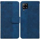 For Samsung Galaxy M42 5G Geometric Embossed Leather Phone Case(Blue) - 1