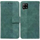 For Samsung Galaxy M42 5G Geometric Embossed Leather Phone Case(Green) - 1