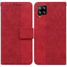 For Samsung Galaxy M42 5G Geometric Embossed Leather Phone Case(Red) - 1