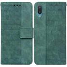 For Samsung Galaxy A02 / M02 Indian Version Geometric Embossed Leather Phone Case(Green) - 1