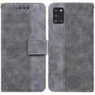 For Samsung Galaxy A31 Geometric Embossed Leather Phone Case(Grey) - 1