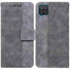 For Samsung Galaxy A42 5G Geometric Embossed Leather Phone Case(Grey) - 1