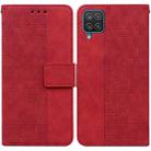 For Samsung Galaxy F22 4G Geometric Embossed Leather Phone Case(Red) - 1