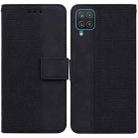 For Samsung Galaxy M32 4G Indian / International Version Geometric Embossed Leather Phone Case(Black) - 1