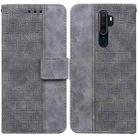 For OPPO A9 2020 / A5 2020 / A11X Geometric Embossed Leather Phone Case(Grey) - 1