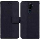 For OPPO A9 2020 / A5 2020 / A11X Geometric Embossed Leather Phone Case(Black) - 1